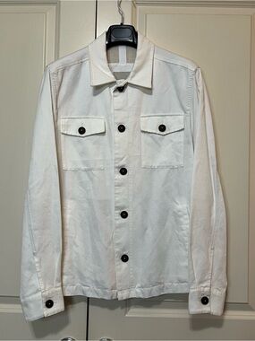 Mango White Lightweight Button-Up Shirt Jacket
